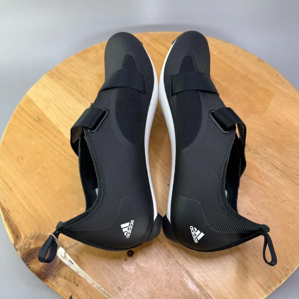 Adidas The Indoor Mens Size‎ 9.5 Cycling Bike Shoes Core Black White 3-Bolt NEW